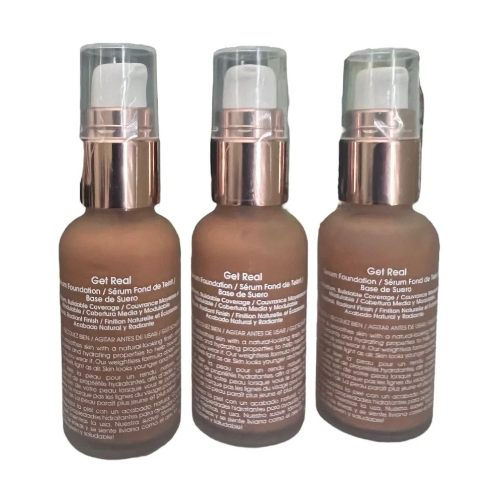 Flower Get Real Serum Foundation  Nutmeg Face Makeup Buildable lot of 3 NEW